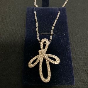 Elegant Swarovski Silver Alphabet Necklace